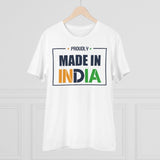 White PC Cotton Made In India printed men's T-shirt with half sleeves and round neck, 180GSM thread count for casual wear