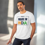 White PC Cotton Men's T-shirt (Made in India), half sleeve with round neck, 180GSM thread count for casual occasions