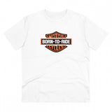 White PC cotton men's bike ride design half sleeve t-shirt (180GSM), casual occasion wear