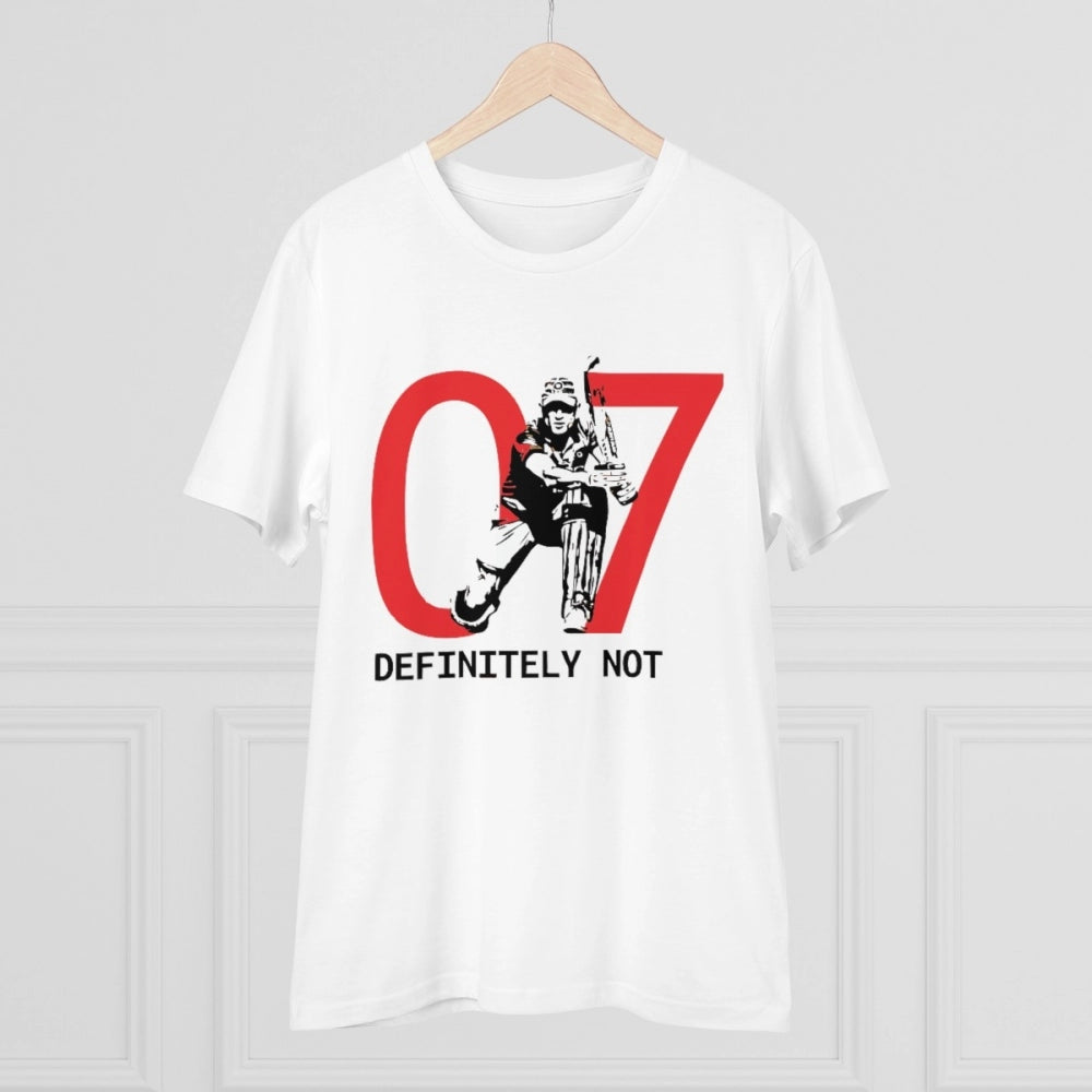 White PC cotton cricket design printed men's t-shirt, half sleeve, round neck, 180GSM thread count
