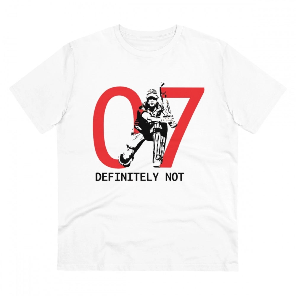 White PC Cotton Men's Cricket Design Half-Sleeve T-Shirt (180GSM) - Casual wear for men, round neck style