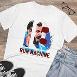 White PC cotton cricket design printed men's t-shirt with half sleeves and round neck, 180GSM thread count