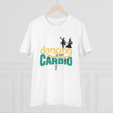 White PC Cotton Dancing Is My Cardio men's t-shirt (180GSM), half sleeve, round neck design for casual occasions