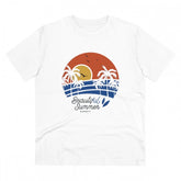 White PC Cotton Men's Beautiful Summer Printed Half Sleeve T-Shirt (180GSM), casual occasion