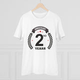 White PC Cotton Men's 2nd Anniversary Printed T-Shirt (180GSM), casual occasion