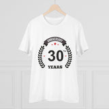 White PC Cotton 30th Anniversary Men's T-Shirt (Half Sleeve, Round Neck)