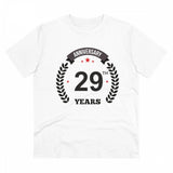 White PC Cotton 29th Anniversary Printed Men's T-Shirt (180GSM), casual occasion