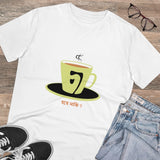 White PC Cotton Men's Bengali Designs Half Sleeve T-Shirt (180GSM) - casual wear on display