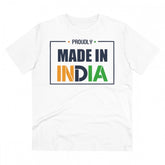 White PC Cotton Made In India printed men's t-shirt, half sleeve round neck, 180GSM thread count