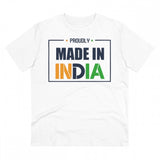 White PC Cotton Made In India printed men's t-shirt, half sleeve round neck, 180GSM thread count
