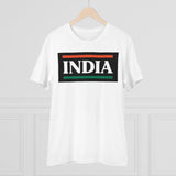 White PC Cotton India Printed Men's T-Shirt (180GSM), half sleeve, round neck - casual wear