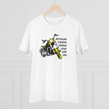 White PC Cotton Bike Ride Design Printed T-Shirt (Half Sleeve, Round Neck), Men's casual wear for bike rides