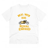 White PC Cotton Men's Bike Ride Design Half Sleeve T-Shirt (180GSM) - casual wear