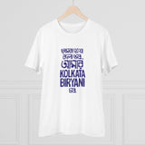 White PC Cotton Men's Bengali Designs Printed Half Sleeve T-Shirt (180GSM), casual wear on model