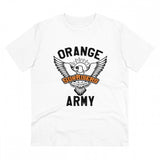 White PC Cotton Men's Cricket Design Half Sleeve T-Shirt (180GSM), casual wear on model