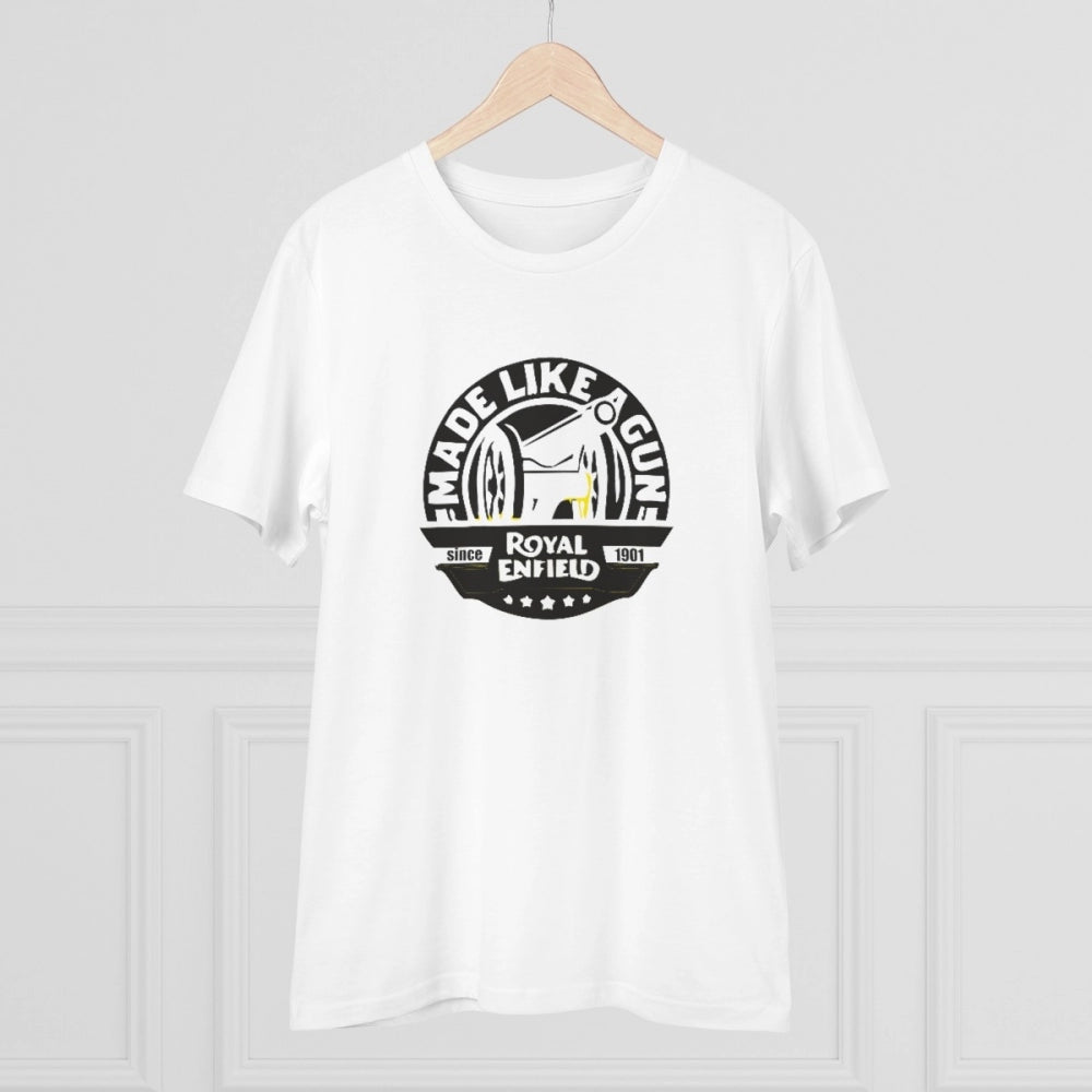 White PC Cotton Men's Bike Ride Design Half Sleeve T-Shirt (180GSM), casual wear for men