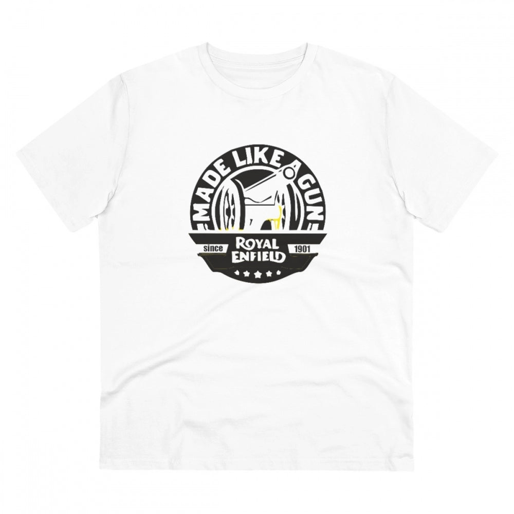 White PC Cotton Men's Bike Ride Design Half-Sleeve T-Shirt (180GSM)