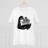 White PC Cotton 'Be Beter Than Yesterday' printed men's t-shirt (180GSM), half sleeve, round neck for casual occasions