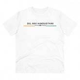 White PC Cotton Dil Se Hindustani Printed Men's T-Shirt (180GSM), half sleeve round neck, casual occasion