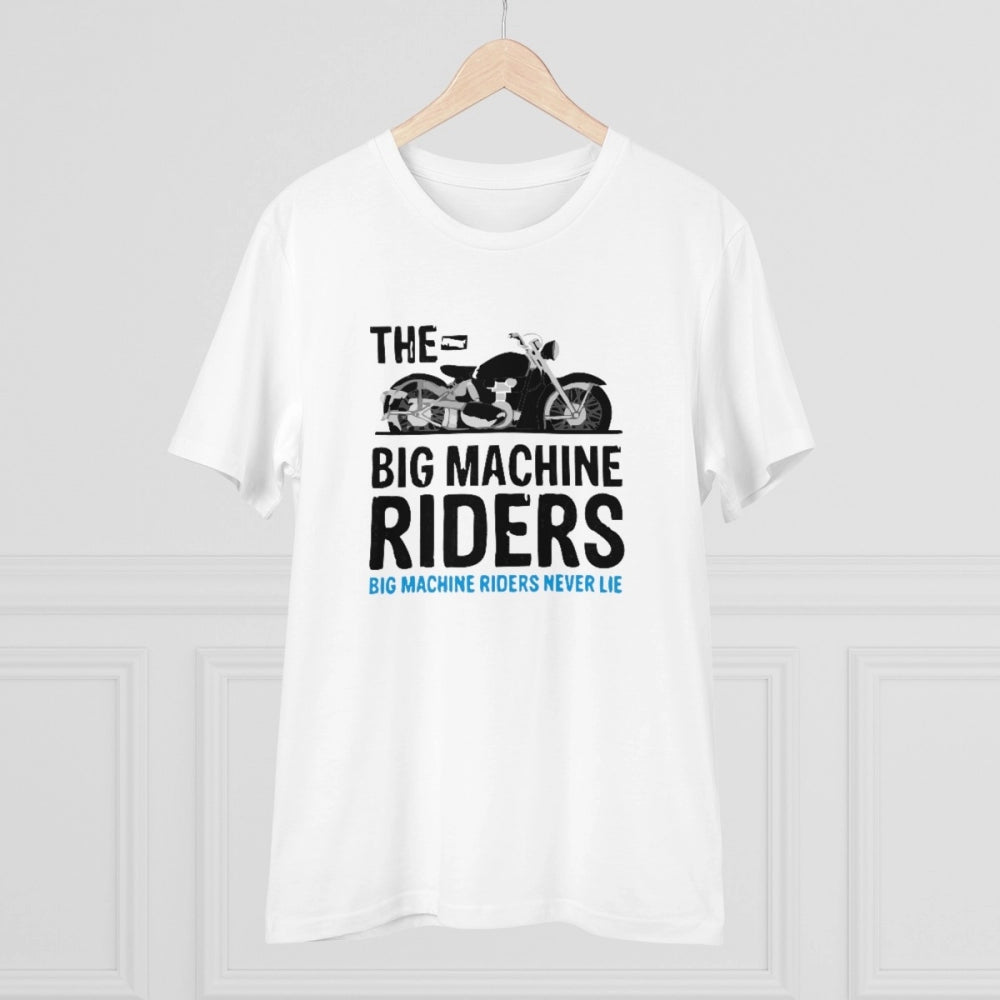 White PC Cotton Men's Bike Ride Design Half-Sleeve T-Shirt (180GSM), casual wear on model