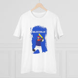 White PC Cotton men's cricket design half sleeve t-shirt, casual occasion wear