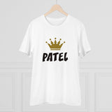 White PC Cotton Patel Printed Men's T-Shirt (180GSM), half sleeve round neck casual wear