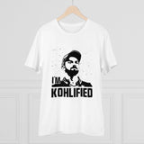 Men's PC Cotton Cricket Design Printed T Shirt (Color: White, Thread Count: 180GSM)