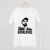 White PC Cotton men's cricket design half-sleeve t-shirt, 180GSM thread count