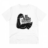 White PC Cotton 'Be Beter Than Yesterday' men's half sleeve T-shirt with round neck, 180GSM thread count