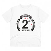 White PC Cotton 2nd Anniversary Printed Men's T-Shirt (Half sleeve, Round neck)