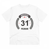 White PC Cotton Men's 31st Anniversary Printed T-Shirt (Half Sleeve, Round Neck)