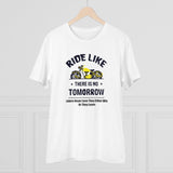White PC Cotton Bike Ride Design T-shirt (Half sleeve), casual wear for men