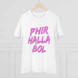 White PC Cotton Men's Cricket Design Half-Sleeve T-Shirt (180GSM), casual wear on flat surface