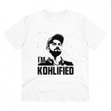 White PC cotton cricket design men's t-shirt with half sleeves, round neck, 180GSM thread count