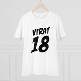 White PC Cotton Men's Cricket Design Half-Sleeve T-Shirt (180GSM), casual wear on model