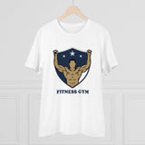 White PC Cotton Fitness Gym T-Shirt (180GSM), men's half sleeve round neck casual wear for gym