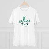 White PC Cotton Machate Raho Printed Men's T-Shirt (Half Sleeve, Round Neck, 180GSM)