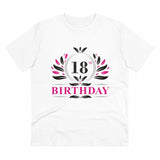White PC Cotton 18th Birthday Printed T-Shirt (Half Sleeve, Round Neck), Men's casual wear on mannequin