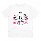 White PC Cotton 17th Birthday Printed Men's T-Shirt (Half Sleeve, Round Neck, 180GSM)