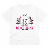 Men's PC Cotton 17th Birthday Printed T Shirt (Color: White, Thread Count: 180GSM)