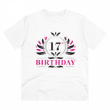 Men's PC Cotton 17th Birthday Printed T Shirt (Color: White, Thread Count: 180GSM)