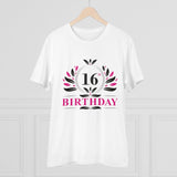 White PC Cotton Men's 16th Birthday Printed Half Sleeve T-Shirt (Round Neck, 180GSM) - Casual occasion wear