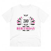 White PC cotton men's 30th birthday printed half-sleeve t-shirt (180GSM) for casual occasions
