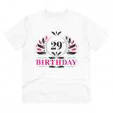 White PC Cotton Men's 29th Birthday Printed Half-Sleeve T-Shirt, 180GSM thread count