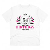 White PC cotton men's 54th birthday printed half-sleeve t-shirt (180GSM), casual occasion