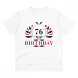 White PC Cotton 76th Birthday printed men's t-shirt (half sleeve, round neck), 180GSM thread count