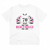 White PC Cotton 70th Birthday T-Shirt (180GSM), half sleeve, round neck, men's casual wear