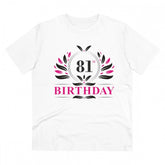 White PC Cotton Men's 81st Birthday T-shirt (Half sleeve, Round Neck) - 180GSM casual wear