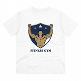 White PC Cotton Men's Fittnes Gym Half-Sleeve T-shirt (180GSM), casual wear for fitness activities