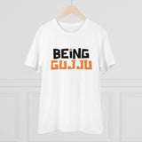 White PC Cotton Being Gujju Printed Men's T-Shirt (Half Sleeve, Round Neck)